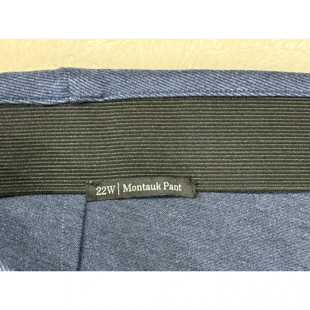 NWT Talbots Women's MONTAUK Pants Sz 22W Blue High Waist Ankle Flare Leg Pull-On